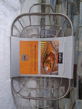 Stainless Steel Mesh Roasting Pan - Silver
